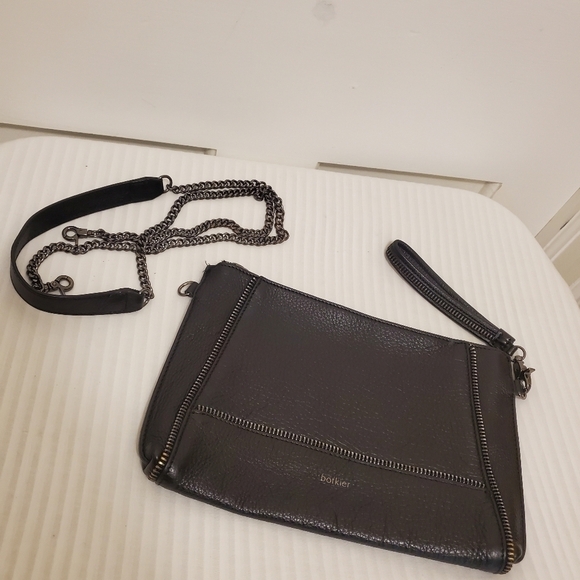 Botkier Black Pebble Grain Leather Clutch/Crossbody, Versatile - Picture 5 of 7